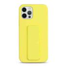 For iPhone 15 Pro Liquid Silicone Holder Phone Case(Yellow) - 1