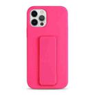 For iPhone 15 Pro Liquid Silicone Holder Phone Case(Brilliant Pink) - 1