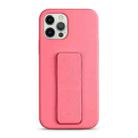 For iPhone 15 Pro Liquid Silicone Holder Phone Case(Rose Pink) - 1