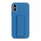 For iPhone XS / X Liquid Silicone Holder Phone Case(Navy Blue) - 1