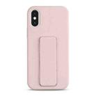 For iPhone XS / X Liquid Silicone Holder Phone Case(Sand Pink) - 1