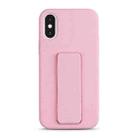 For iPhone XS / X Liquid Silicone Holder Phone Case(Pink) - 1