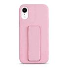 For iPhone XR Liquid Silicone Holder Phone Case(Pink) - 1