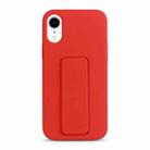 For iPhone XR Liquid Silicone Holder Phone Case(Red) - 1