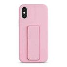 For iPhone XS Max Liquid Silicone Holder Phone Case(Pink) - 1