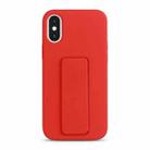 For iPhone XS Max Liquid Silicone Holder Phone Case(Red) - 1