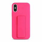 For iPhone XS Max Liquid Silicone Holder Phone Case(Brilliant Pink) - 1