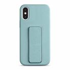 For iPhone XS Max Liquid Silicone Holder Phone Case(Sky Blue) - 1