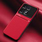 For Redmi K70 Ultra Classic Tilt Strip Grain Magnetic Shockproof PC + TPU Phone Case(Red) - 1