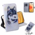 For iPhone 12 mini Coloured Drawing Horizontal Flip Leather Case, with Holder & Card Slots & Wallet(White Wolf) - 1