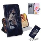 For LG K51S Coloured Drawing Horizontal Flip Leather Case, with Holder & Card Slots & Wallet(Lion) - 1