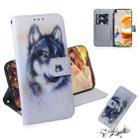 For LG K61 Coloured Drawing Horizontal Flip Leather Case, with Holder & Card Slots & Wallet(White Wolf) - 1