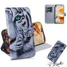 For LG K61 Coloured Drawing Horizontal Flip Leather Case, with Holder & Card Slots & Wallet(Tiger) - 1