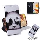 For LG K61 Coloured Drawing Horizontal Flip Leather Case, with Holder & Card Slots & Wallet(Panda) - 1