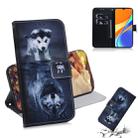 For Xiaomi Redmi 9C Coloured Drawing Horizontal Flip Leather Case, with Holder & Card Slots & Wallet(Wolf and Dog) - 1