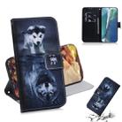 For Samsung Galaxy Note 20 Coloured Drawing Horizontal Flip Leather Case, with Holder & Card Slots & Wallet(Wolf and Dog) - 1