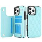 For iPhone 16 Pro Max Double Buckle Rhombic PU Leather Phone Case(Blue) - 2