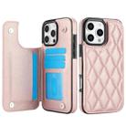 For iPhone 16 Pro Max Double Buckle Rhombic PU Leather Phone Case(Rose Gold) - 2