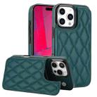 For iPhone 16 Pro Max Double Buckle Rhombic PU Leather Phone Case(Green) - 1