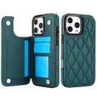 For iPhone 16 Pro Max Double Buckle Rhombic PU Leather Phone Case(Green) - 2