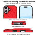 For iPhone 16 Plus Double Buckle Rhombic PU Leather Phone Case(Red) - 3