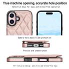 For iPhone 16 Plus Double Buckle Rhombic PU Leather Phone Case(Rose Gold) - 3