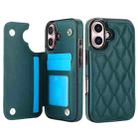 For iPhone 16 Plus Double Buckle Rhombic PU Leather Phone Case(Green) - 2