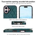 For iPhone 16 Plus Double Buckle Rhombic PU Leather Phone Case(Green) - 3