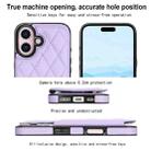 For iPhone 16 Plus Double Buckle Rhombic PU Leather Phone Case(Purple) - 3