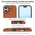 For iPhone 16 Plus Double Buckle Rhombic PU Leather Phone Case(Brown) - 3