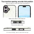 For iPhone 16 Double Buckle Rhombic PU Leather Phone Case(White) - 3