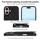 For iPhone 16 Double Buckle Rhombic PU Leather Phone Case(Black) - 3
