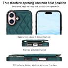 For iPhone 16 Double Buckle Rhombic PU Leather Phone Case(Green) - 3