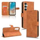 For Samsung Galaxy M35 Skin Feel Magnetic Flip Leather Phone Case(Brown) - 1