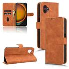 For Samsung Galaxy Xcover7 Pro Skin Feel Magnetic Flip Leather Phone Case(Brown) - 1