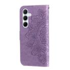 For Samsung Galaxy M35 Seven-petal Flowers Embossing Leather Phone Case(Light Purple) - 3