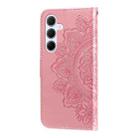 For Samsung Galaxy M35 Seven-petal Flowers Embossing Leather Phone Case(Rose Gold) - 3