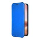 For iPhone 16 Plus Carbon Fiber Texture Flip Leather Phone Case(Blue) - 2