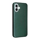 For iPhone 16 Plus Carbon Fiber Texture Flip Leather Phone Case(Green) - 3