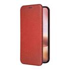 For iPhone 16 Carbon Fiber Texture Flip Leather Phone Case(Brown) - 2