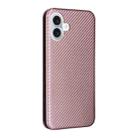 For iPhone 16 Carbon Fiber Texture Flip Leather Phone Case(Pink) - 3