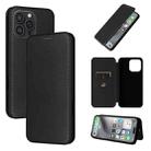 For iPhone 16 Pro Carbon Fiber Texture Flip Leather Phone Case(Black) - 1