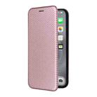 For iPhone 16 Pro Carbon Fiber Texture Flip Leather Phone Case(Pink) - 3