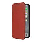 For iPhone 16 Pro Max Carbon Fiber Texture Flip Leather Phone Case(Brown) - 3