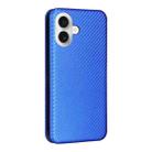 For iPhone 17 Carbon Fiber Texture Flip Leather Phone Case(Blue) - 3