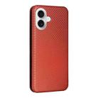 For iPhone 17 Carbon Fiber Texture Flip Leather Phone Case(Brown) - 3