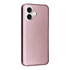 For iPhone 17 Carbon Fiber Texture Flip Leather Phone Case(Pink) - 3