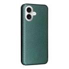 For iPhone 17 Carbon Fiber Texture Flip Leather Phone Case(Green) - 3