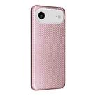 For iPhone 17 Air Carbon Fiber Texture Flip Leather Phone Case(Pink) - 3