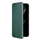 For iPhone 17 Pro Carbon Fiber Texture Flip Leather Phone Case(Green) - 2